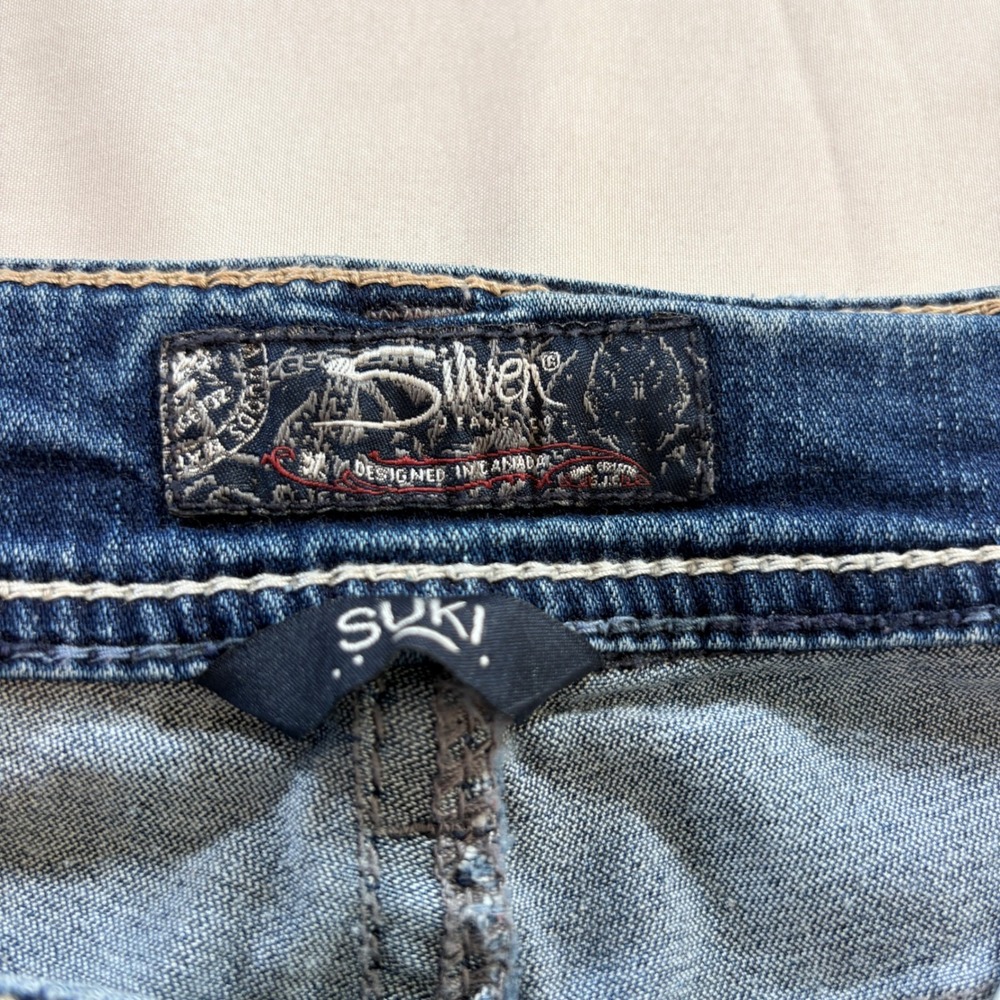 Silver Jeans Co Suki Straight Leg Jean Women W34 L30 Mid Rise Stretch Blue Denim - Picture 4 of 10